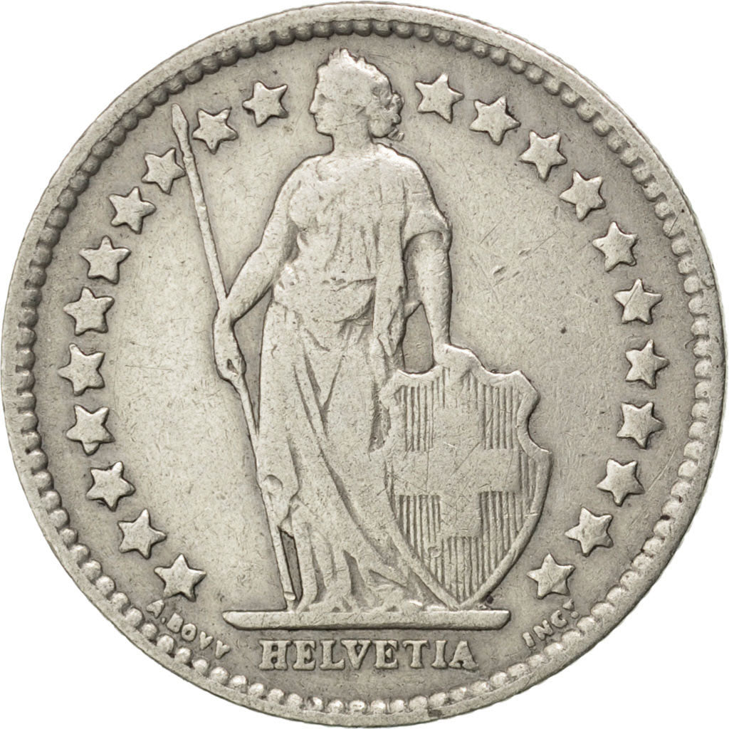 SWITZERLAND, 1/2 Franc, 1905, Bern, KM #23, EF(40-45), Silver, 18.2, 2.44