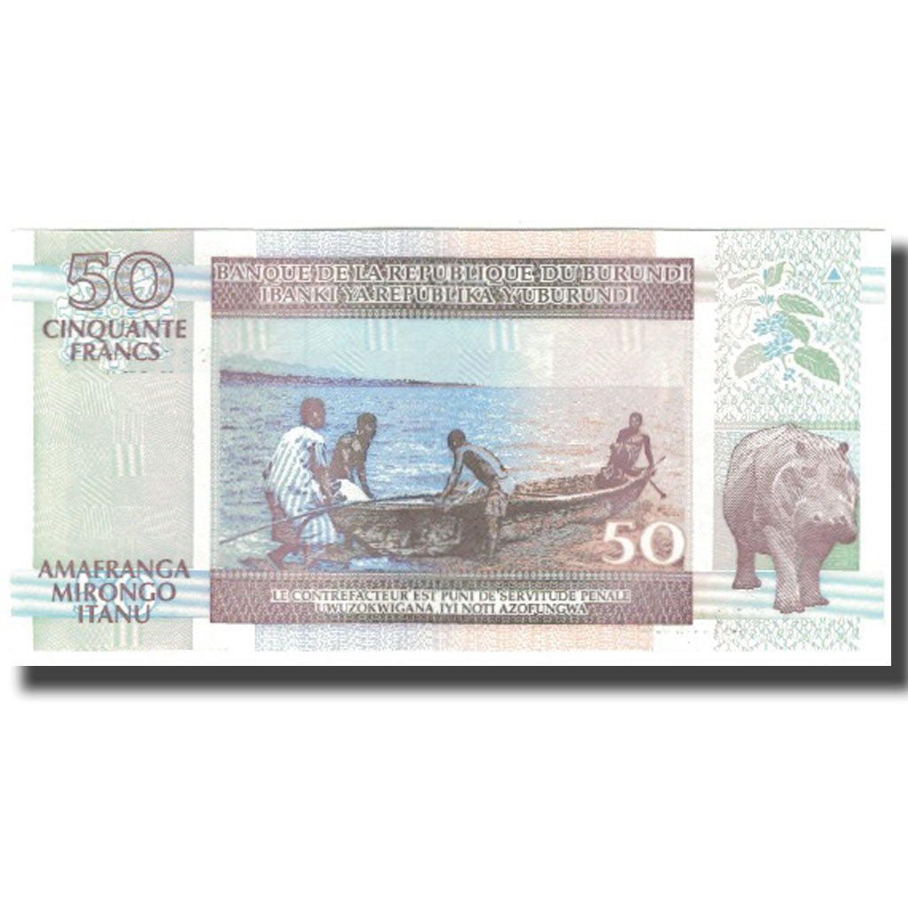 Nota, Burundi, 50 Francs, 1994-05-19, KM:36a, UNC(65-70)