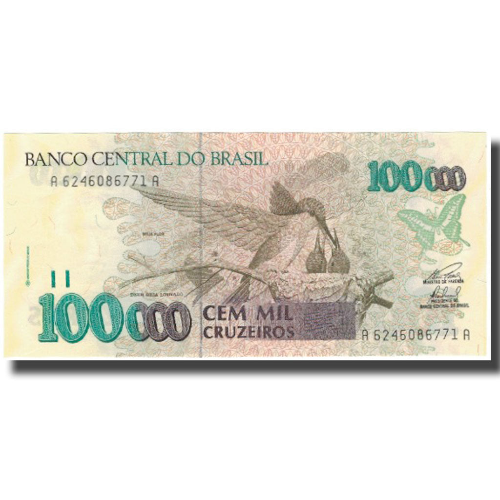 Banknote, Brazil, 100,000 Cruzeiros, KM:235c, UNC(65-70)