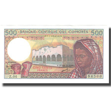 Banknote, Comoros, 500 Francs, KM:10b, UNC(65-70)