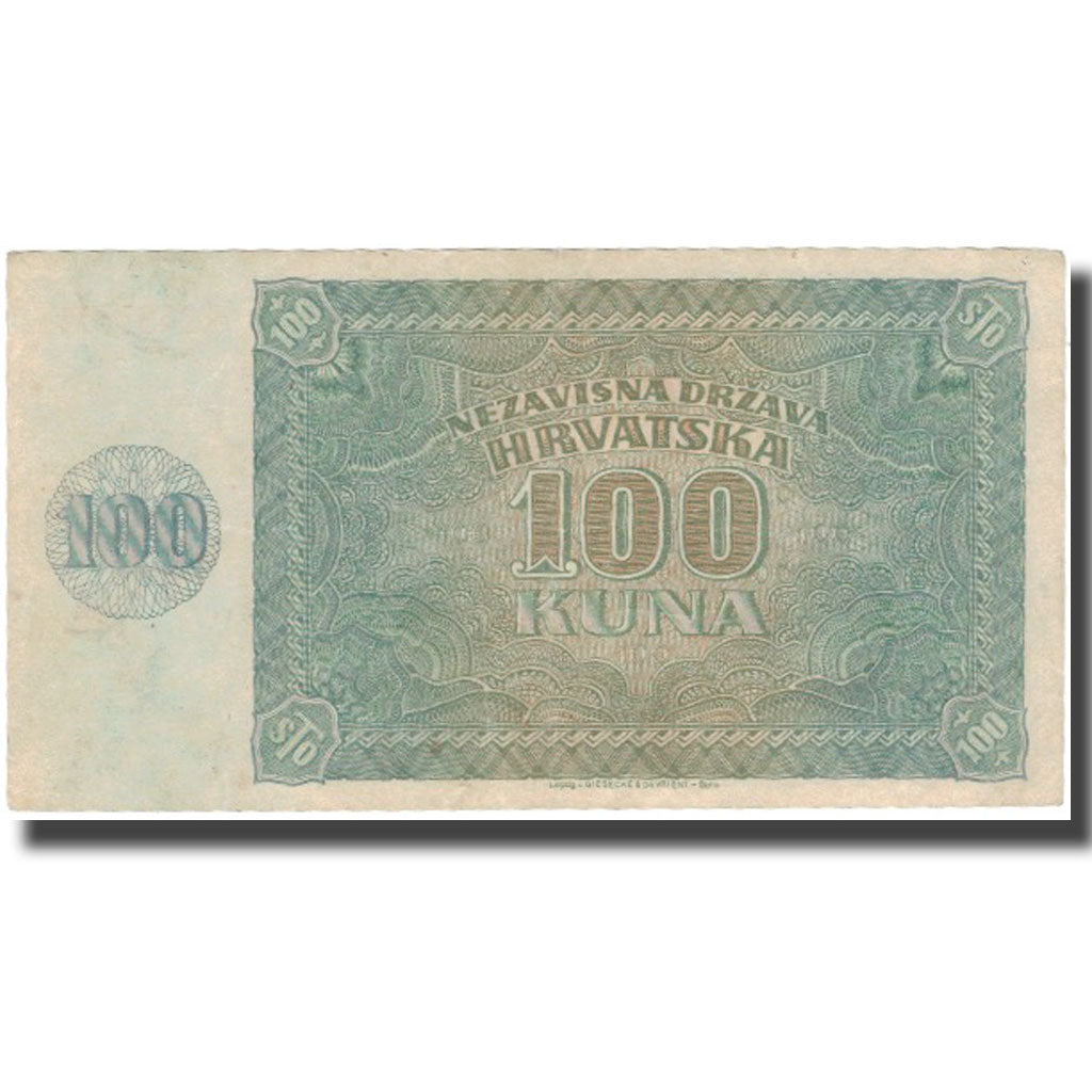 Biljet, Kroatië, 100 Kuna, 1941, KM:2a, TTB