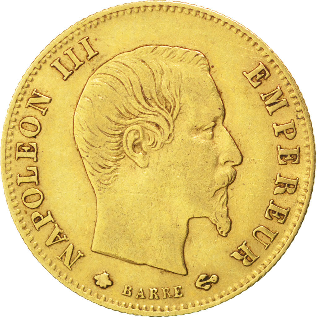 FRANCE, Napoléon III, 5 Francs, 1860, Paris, KM #787.1, EF(40-45), Gold, 16.7, G