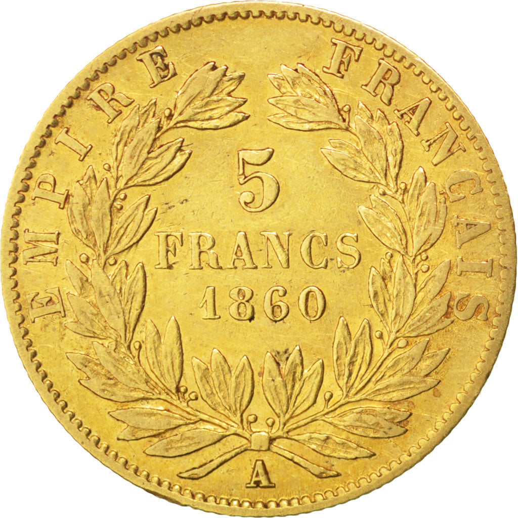 Second Empire, 5 Francs or Napoléon III grand module 1860 Paris, KM 787.1