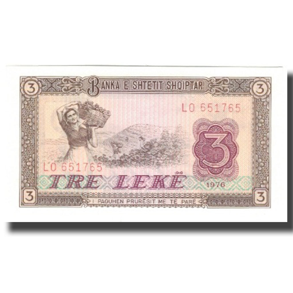 Banknote, Albania, 3 Lekë, 1976, KM:41a, UNC(65-70)