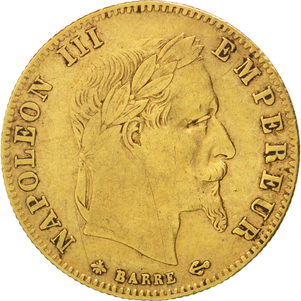 Francia, Napoleon III, Napoléon III, 5 Francs, 1864, Paris, MB+, Oro, KM:803...