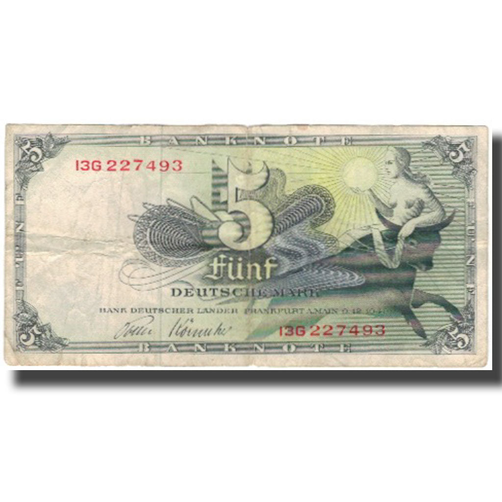 Banknote, GERMANY - FEDERAL REPUBLIC, 5 Deutsche Mark, 1948-12-09, KM:13i