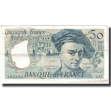 France, 50 Francs, Quentin de La Tour, 1985, VF(20-25), Fayette:67.11, KM:152b