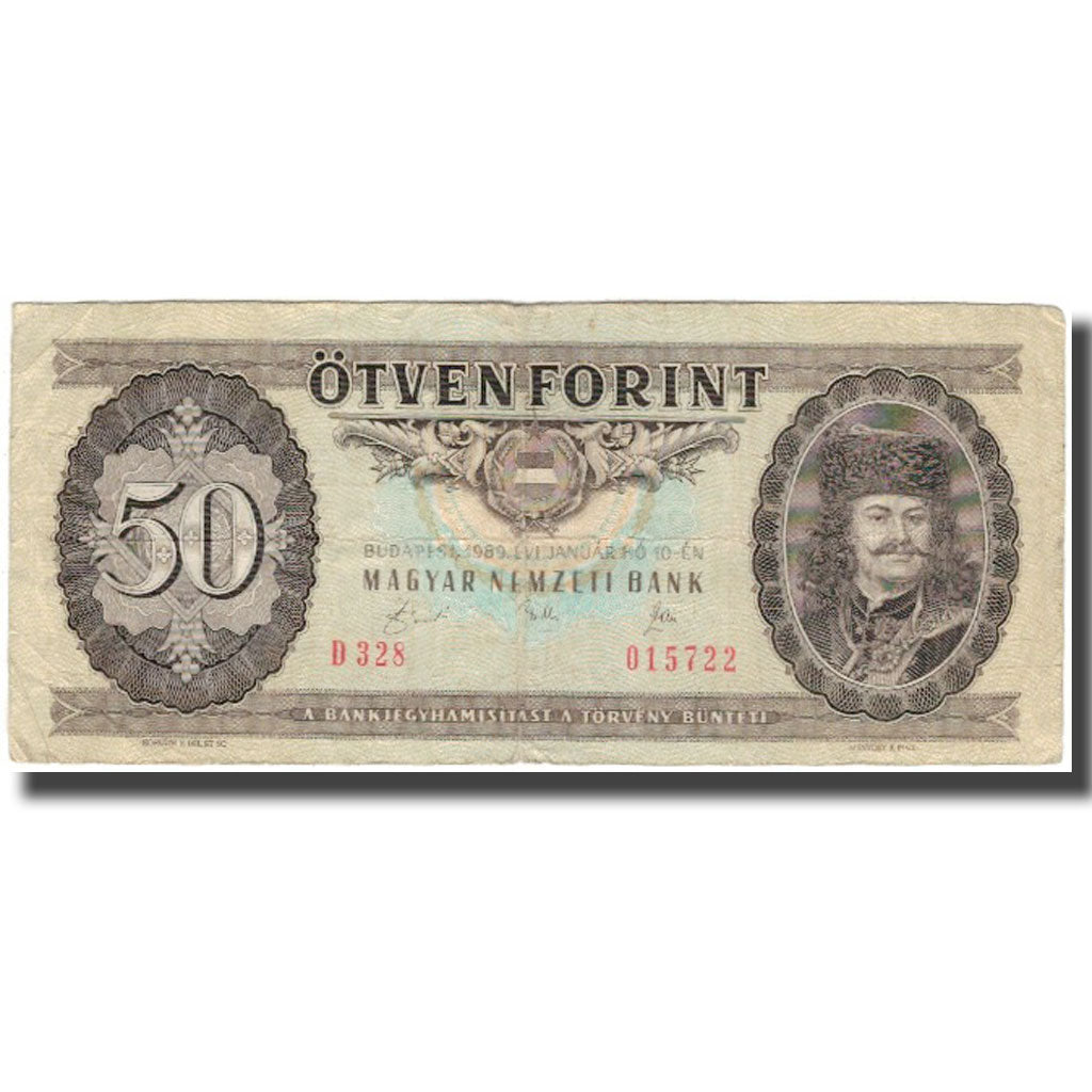 Biljet, Hongarije, 50 Forint, 1989-01-10, KM:170h, TB