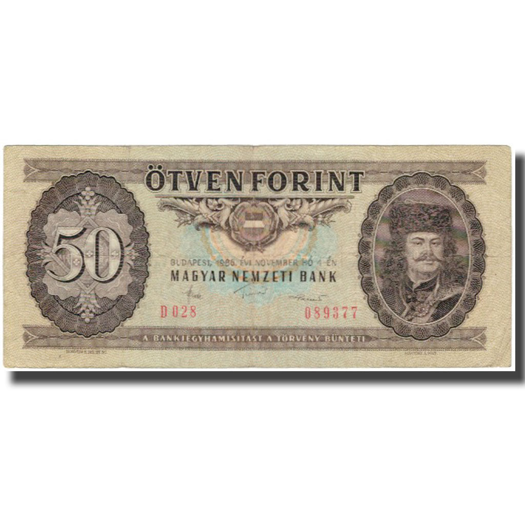Biljet, Hongarije, 50 Forint, 1986-11-04, KM:170g, TB+