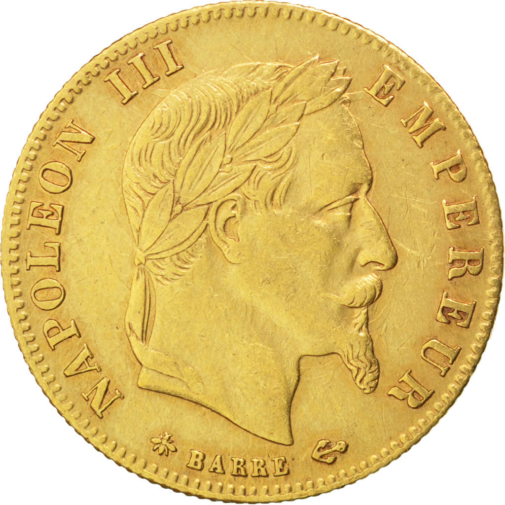 FRANCE, Napoléon III, 5 Francs, 1866, Paris, KM #803.1, EF(40-45), Gold, Gadoury
