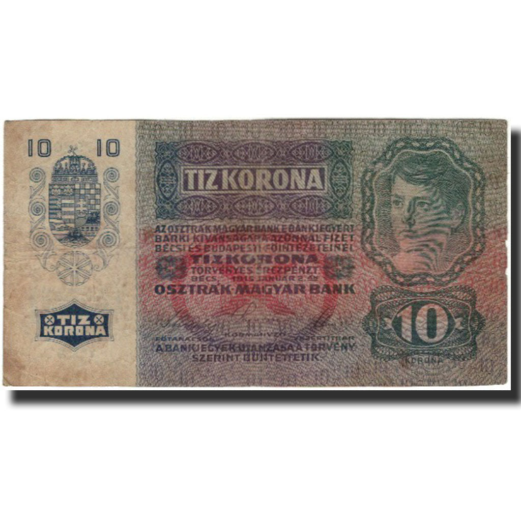 Banknote, Hungary, 10 Korona, 1915, KM:19, VF(30-35)