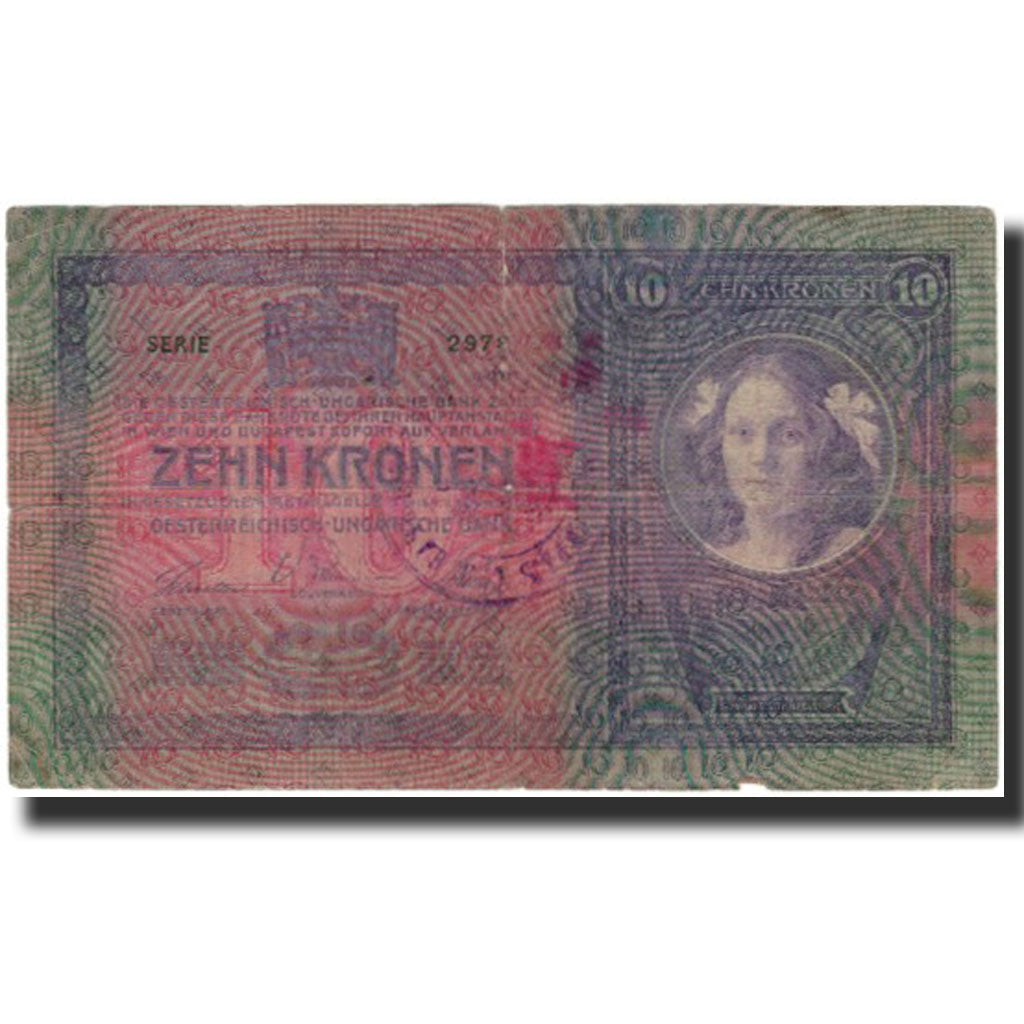 Biljet, Oostenrijk, 10 Kronen, KM:9, TB