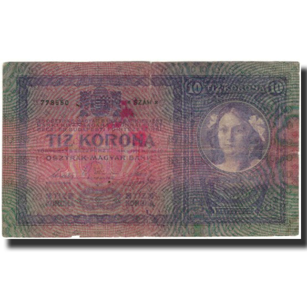 Biljet, Oostenrijk, 10 Kronen, KM:9, TB