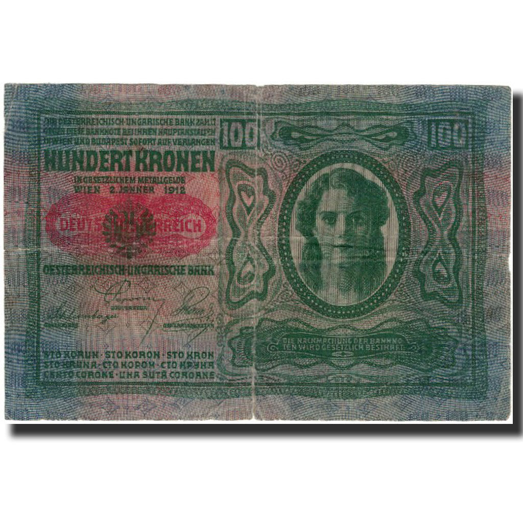 Banknote, Austria, 100 Kronen, 1912, KM:12, VF(20-25)