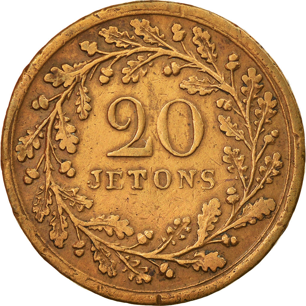France, Token, Jeu, Napoléon Ier, 20 Jetons, 1833, EF(40-45), Copper