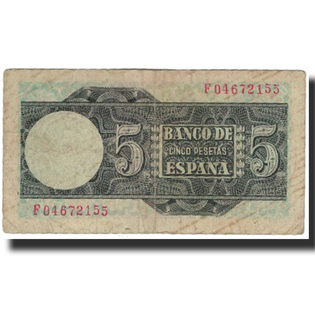 Banknote, Spain, 5 Pesetas, 1948-03-05, KM:136a, VF(30-35)