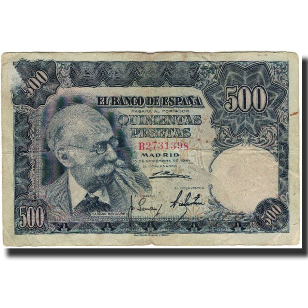 Biljet, Spanje, 500 Pesetas, 1951-11-15, KM:142a, B+