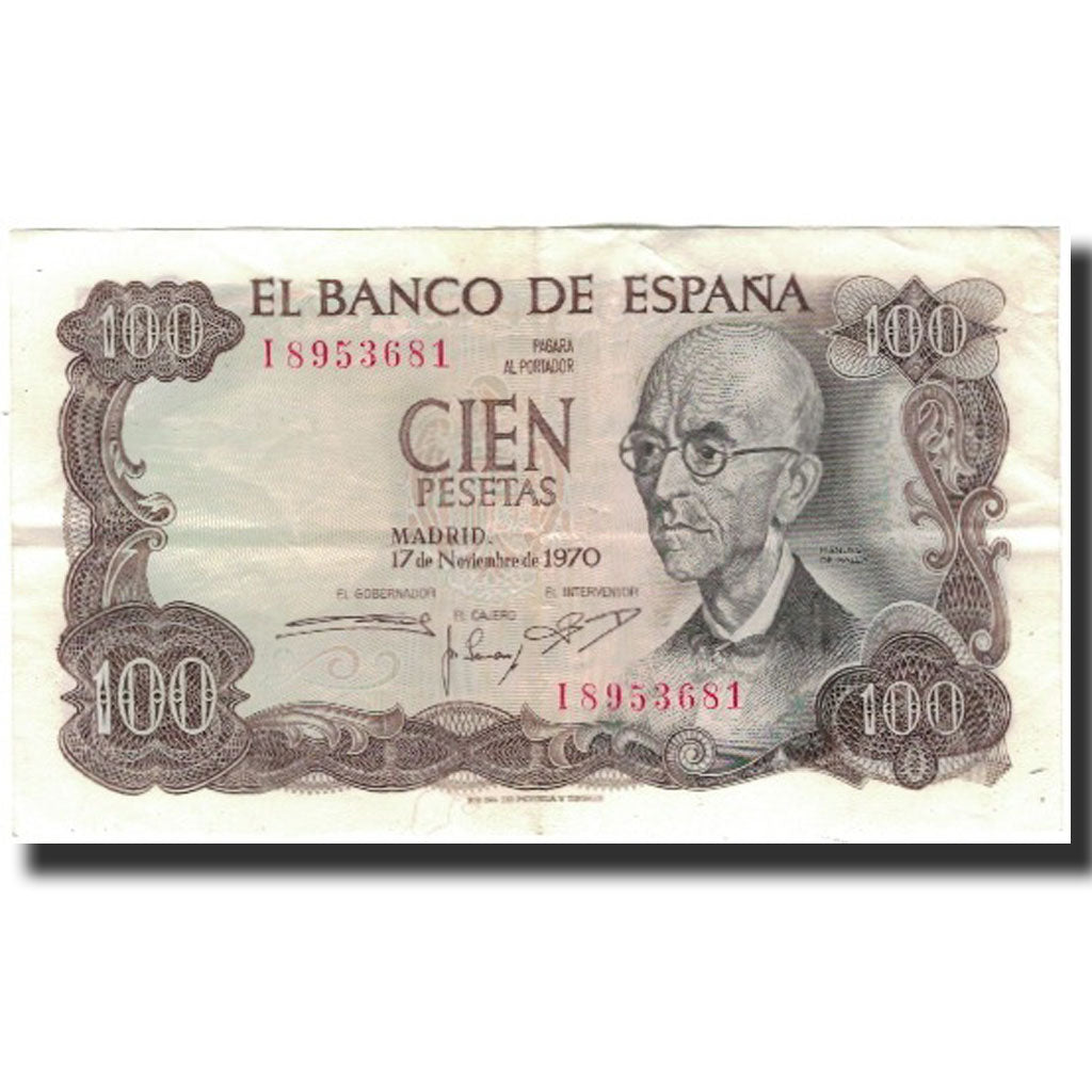 Banknote, Spain, 100 Pesetas, 1970-11-17, KM:152a, EF(40-45)