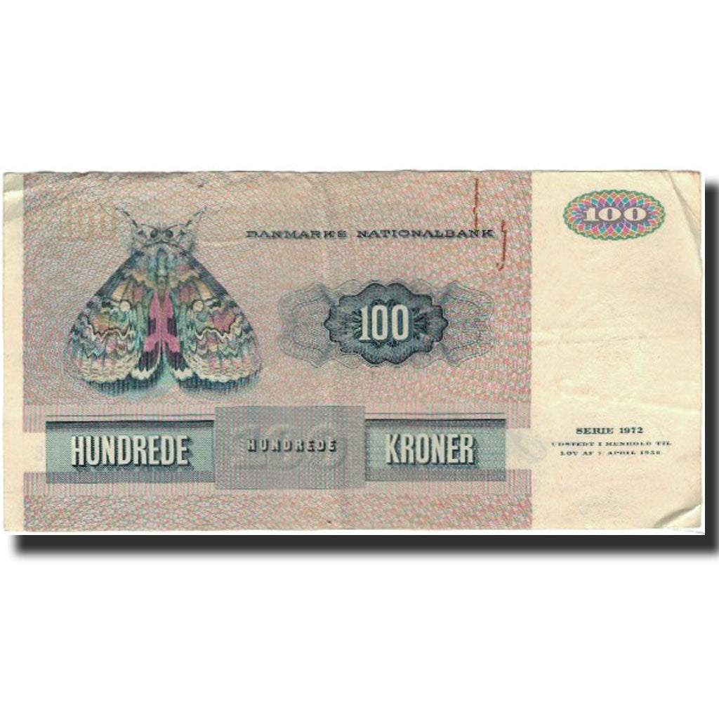 Billete, 100 Kroner, 1972, Dinamarca, KM:51m, BC+