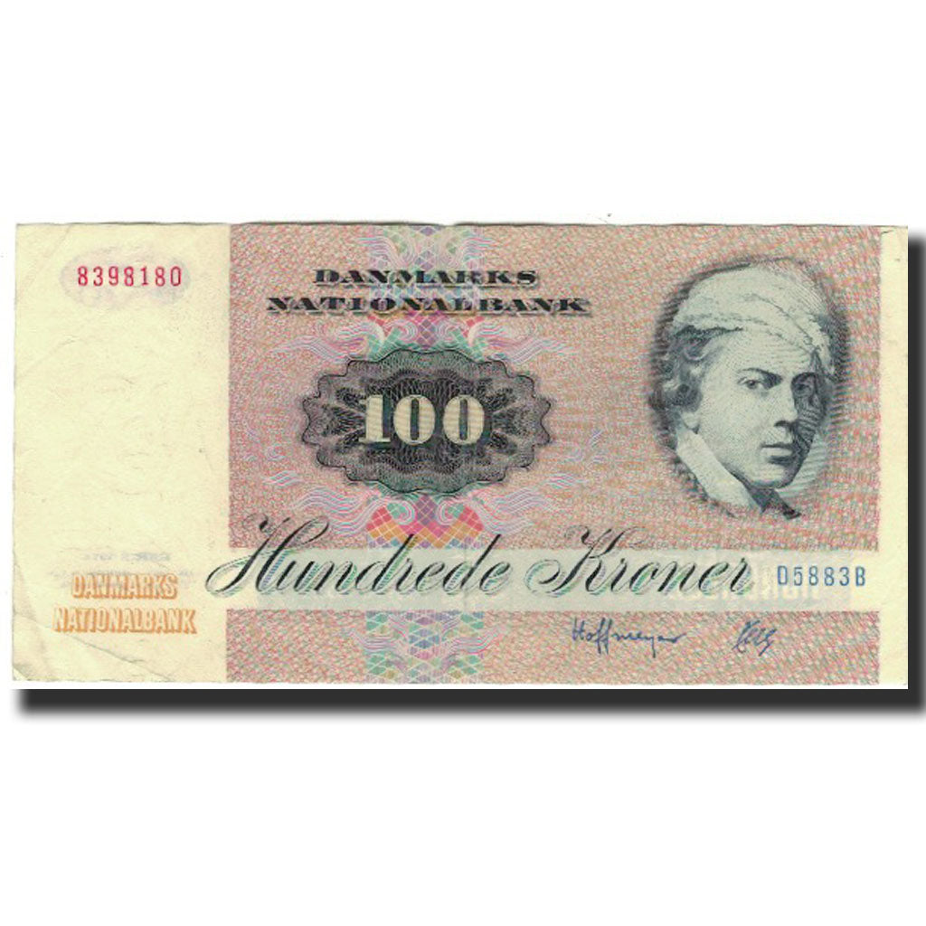 Billete, 100 Kroner, 1972, Dinamarca, KM:51r, MBC