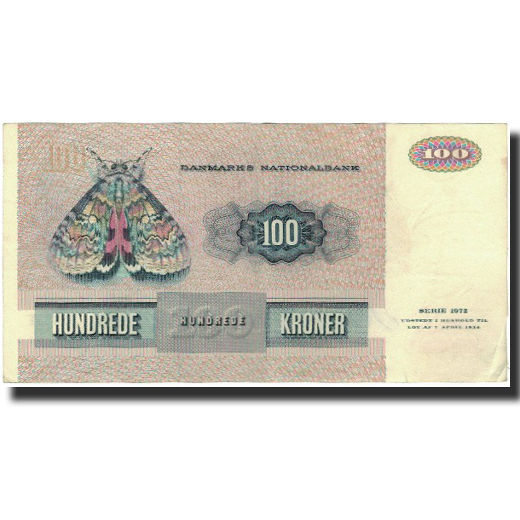 Billete, 100 Kroner, 1972, Dinamarca, KM:51r, BC+