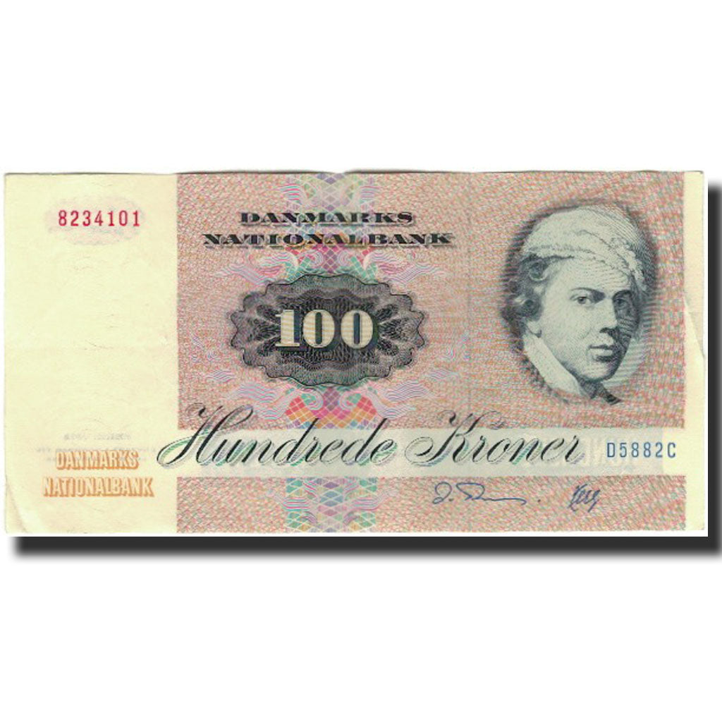 Billete, 100 Kroner, 1972, Dinamarca, KM:51r, MBC