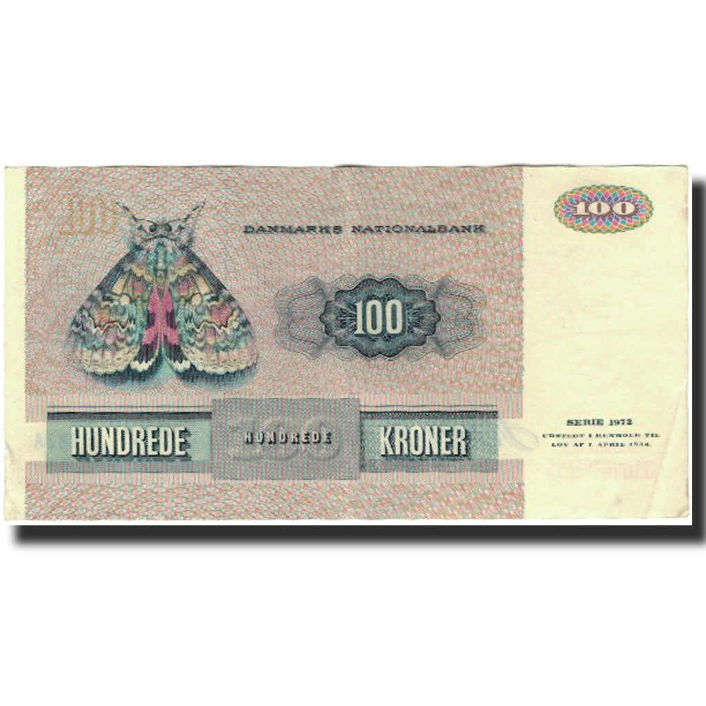 Billete, 100 Kroner, 1972, Dinamarca, KM:51r, MBC