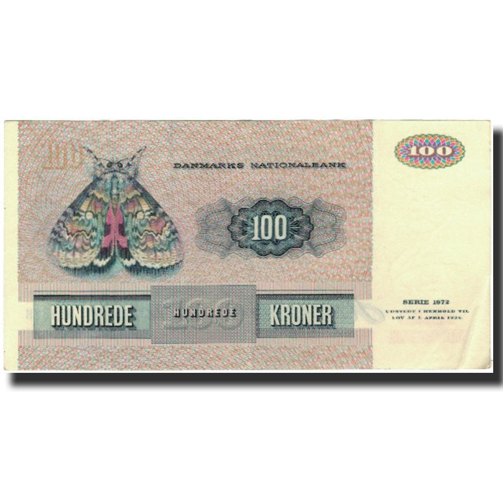Billete, 100 Kroner, 1972, Dinamarca, KM:51r, MBC