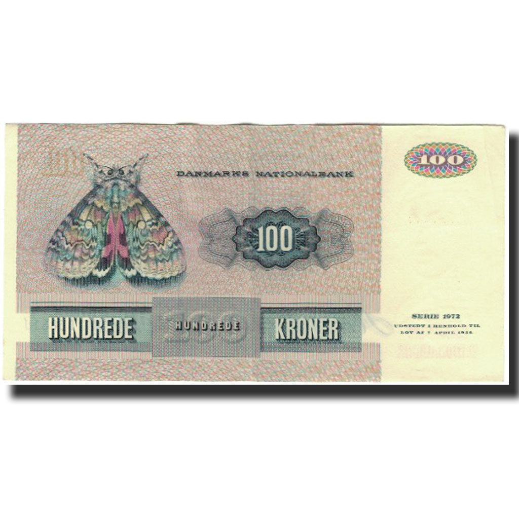 Billete, 100 Kroner, 1972, Dinamarca, KM:51r, MBC