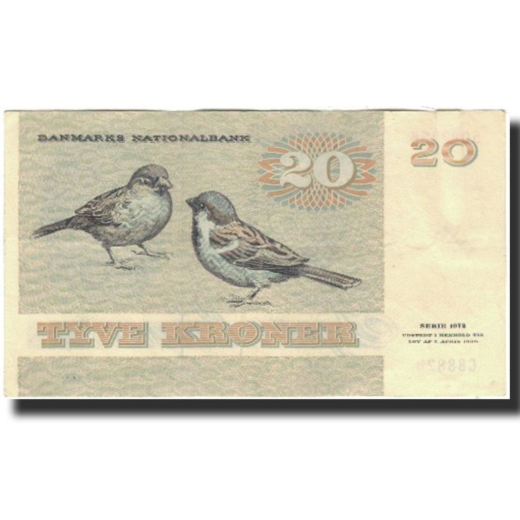 Billete, 20 Kroner, 1972, Dinamarca, KM:49h, MBC