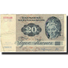 Billete, 20 Kroner, 1972, Dinamarca, KM:49h, BC+