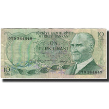 Banknote, Turkey, 10 Lira, KM:180, F(12-15)