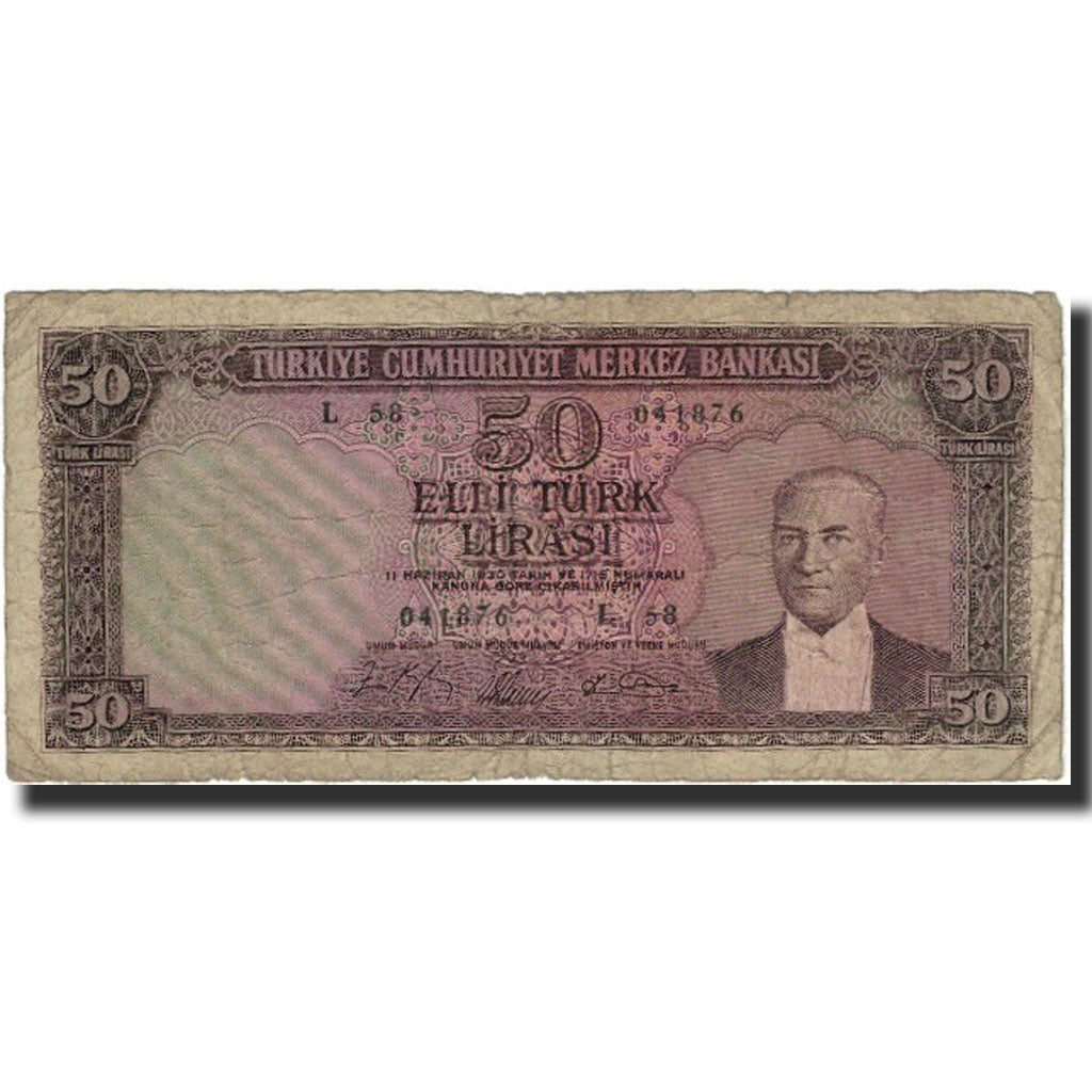 Billete, 50 Lira, Turquía, KM:175a, RC
