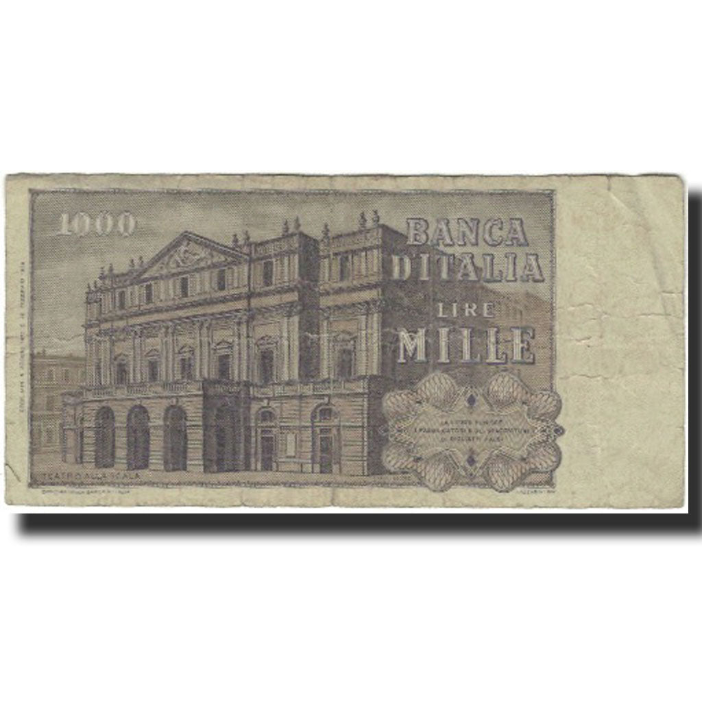 Biljet, Italië, 1000 Lire, KM:101d, B+