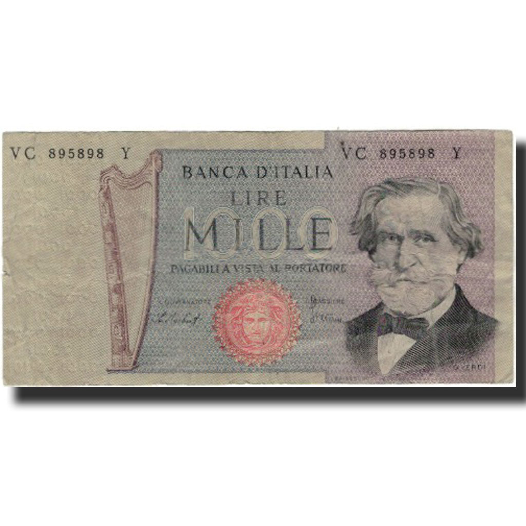 Banknot, Włochy, 1000 Lire, KM:101e, F(12-15)