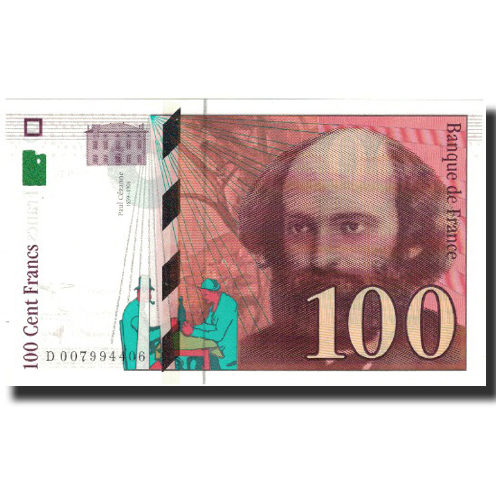 France, 100 Francs, Cézanne, 1997, UNC(65-70), Fayette:74.01, KM:158a