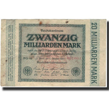 Billet, Allemagne, 20 Milliarden Mark, 1923, KM:118e, TTB