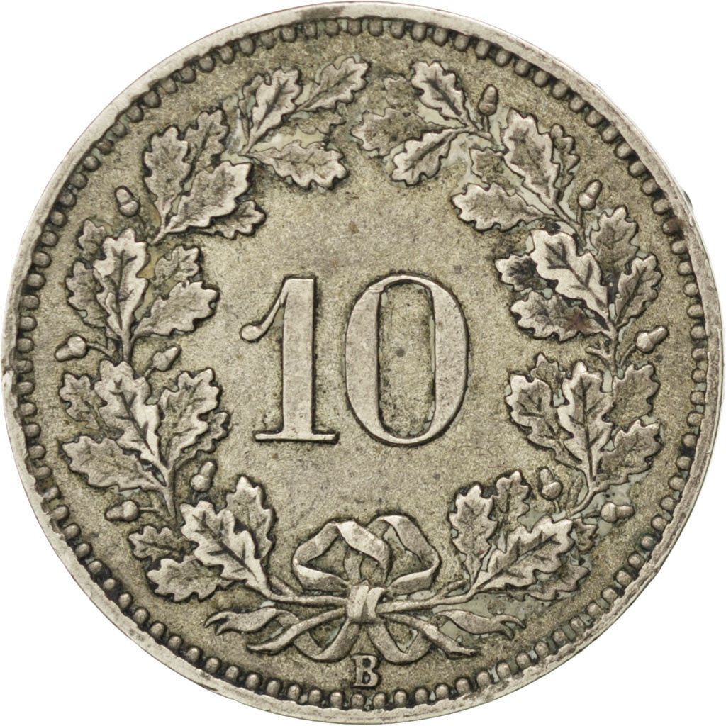 Coin, Switzerland, 10 Rappen, 1875, Bern, EF(40-45), Billon, KM:6