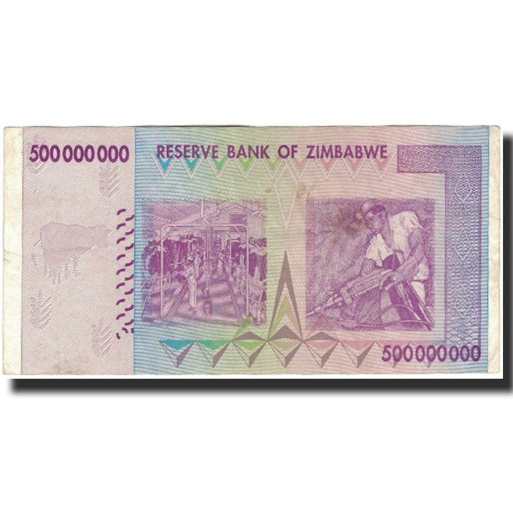 Biljet, Zimbabwe, 500 Million Dollars, 2008, KM:82, TTB