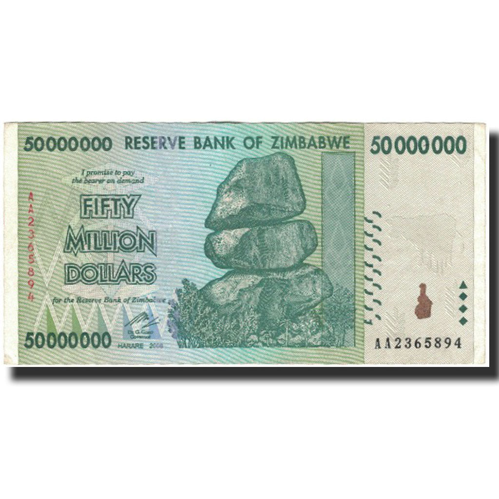 Banknote, Zimbabwe, 50 Million Dollars, 2008, KM:79, AU(50-53)