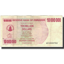 Biljet, Zimbabwe, 10 Million Dollars, 2008, KM:55a, TB+