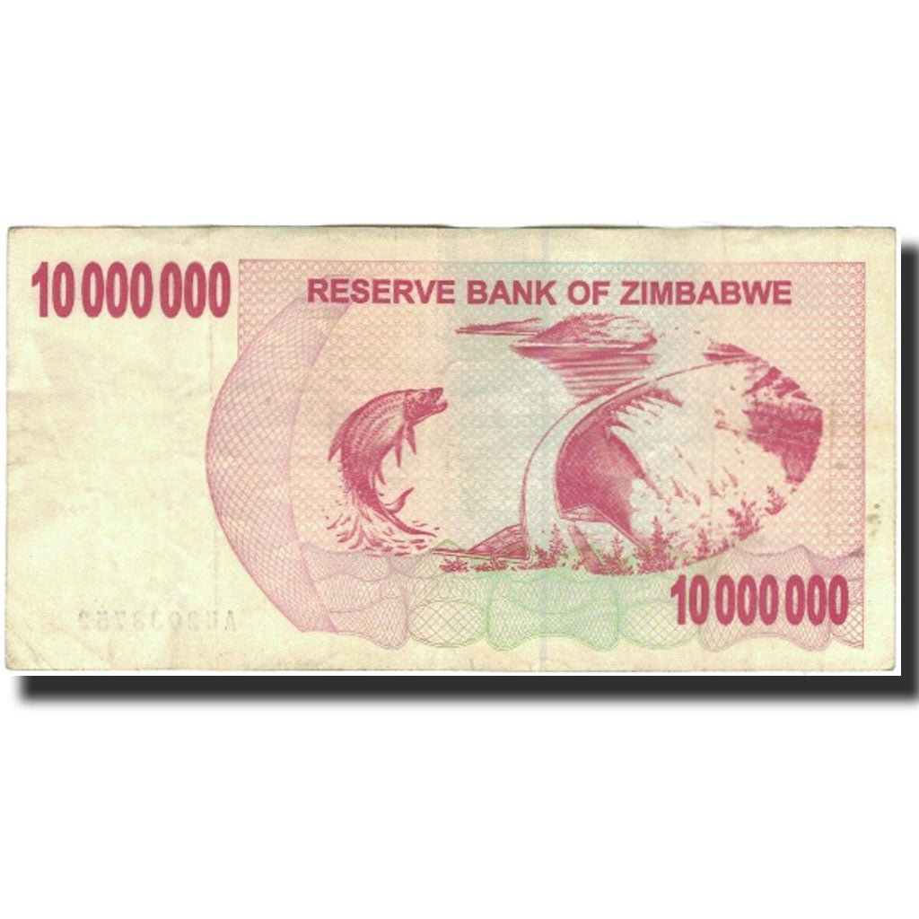Biljet, Zimbabwe, 10 Million Dollars, 2008, KM:55a, TB+