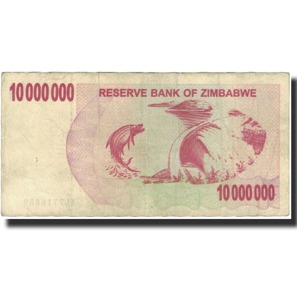 Biljet, Zimbabwe, 10 Million Dollars, 2008, KM:55a, TB+