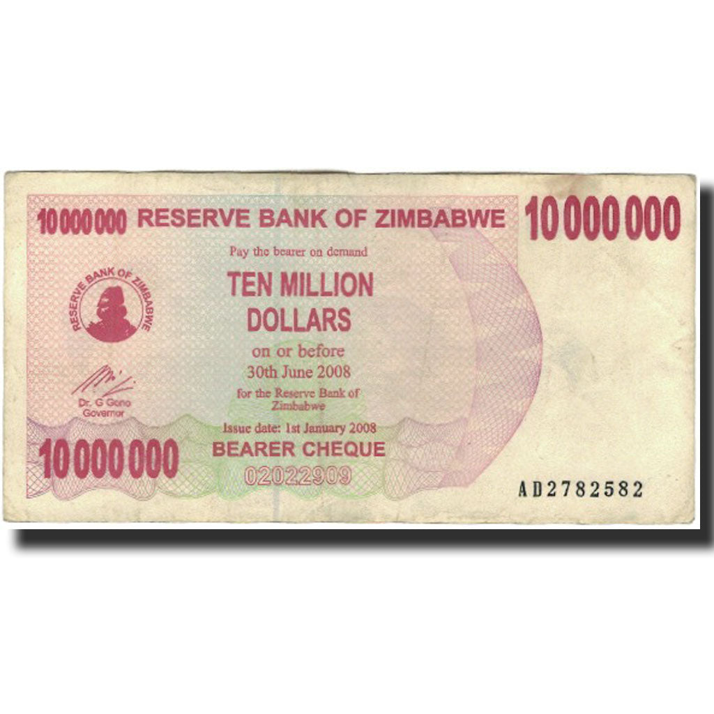 Banknote, Zimbabwe, 10 Million Dollars, 2008, KM:55a, VF(30-35)