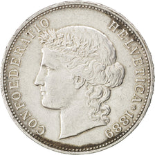 SWITZERLAND, 5 Francs, 1889, Bern, KM #34, EF(40-45), Silver, 37, 25.04