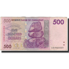 Biljet, Zimbabwe, 500 Dollars, 2007, KM:70, TB+