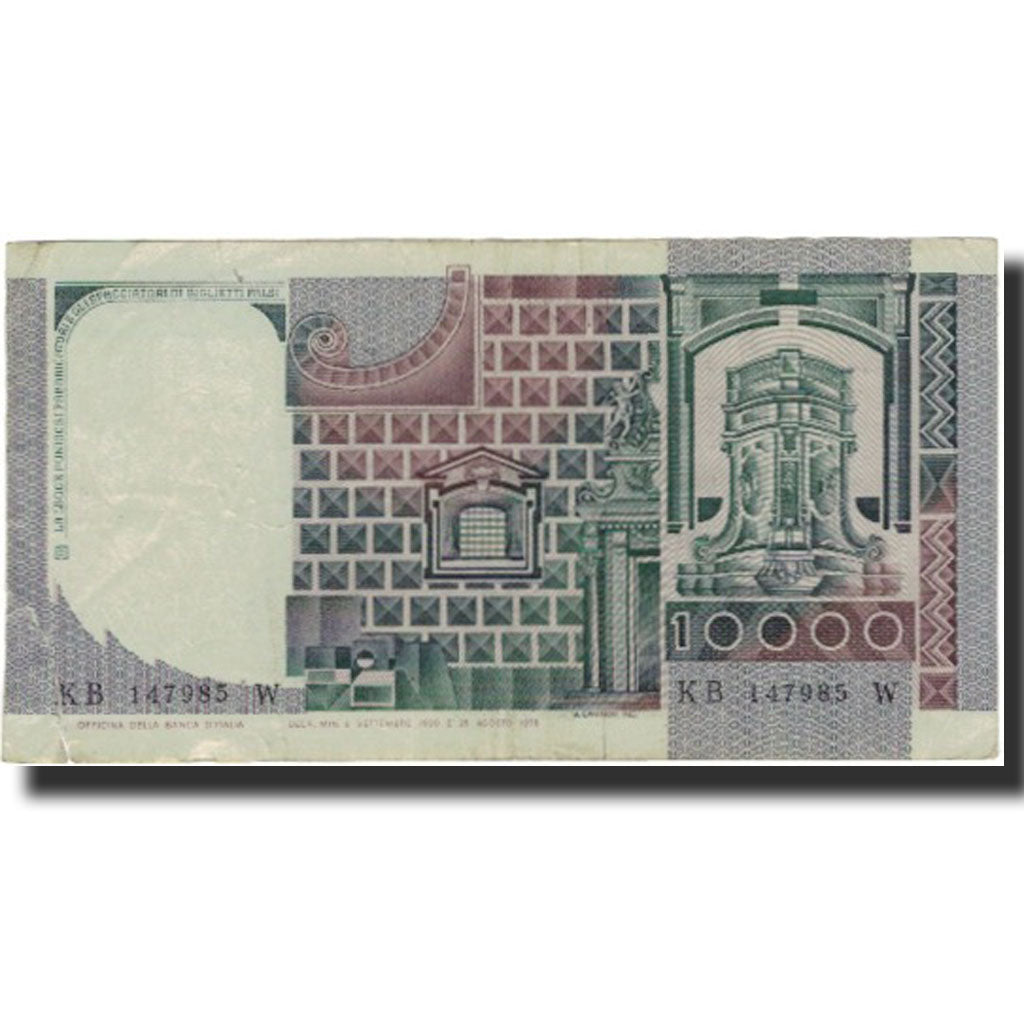 Banknote, Italy, 10,000 Lire, KM:106b, VF(20-25)