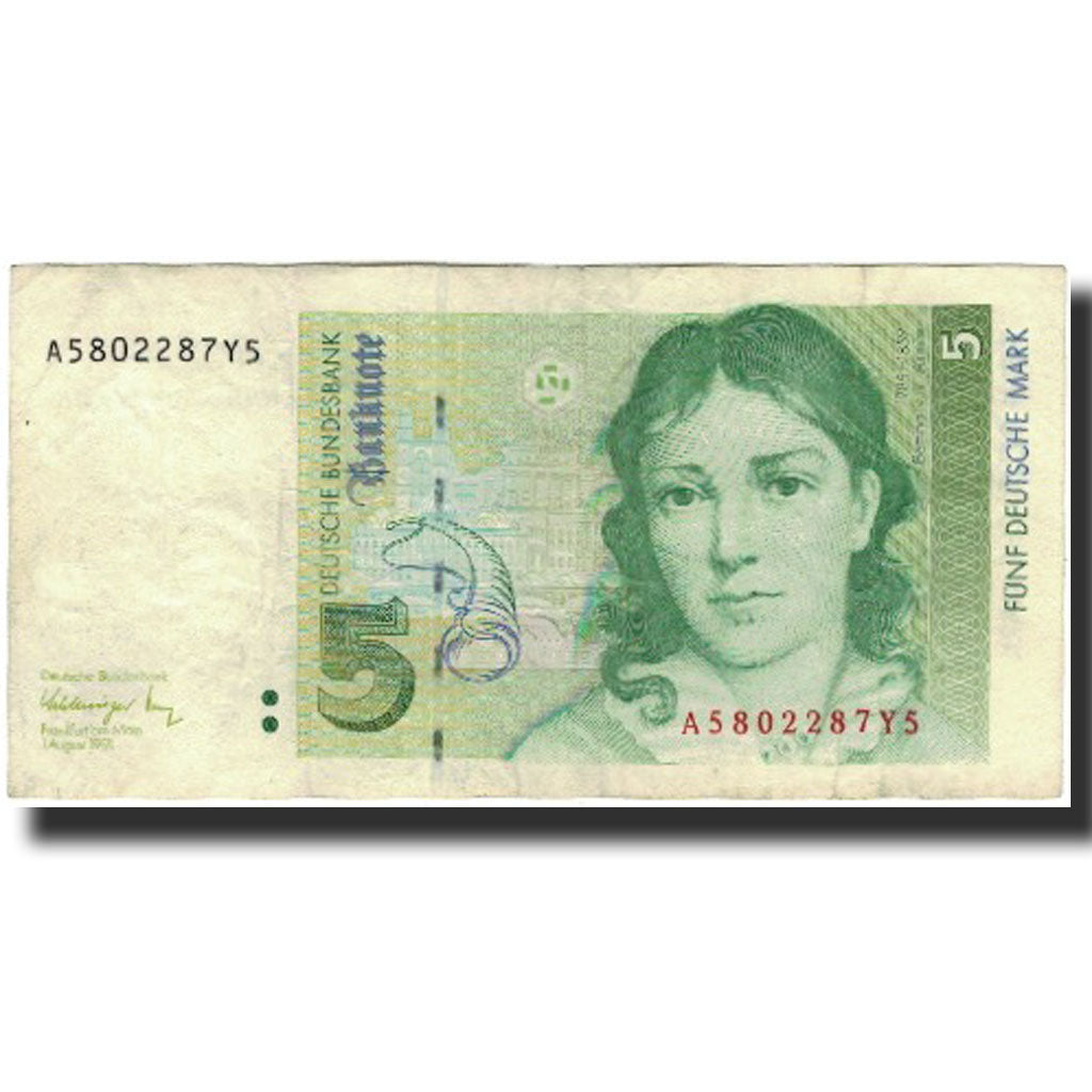 Banknote, GERMANY - FEDERAL REPUBLIC, 5 Deutsche Mark, 1991-08-01, KM:37