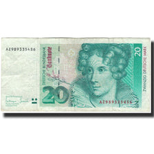 Banconote, GERMANIA - REPUBBLICA FEDERALE, 20 Deutsche Mark, 1993-10-01, KM:39b