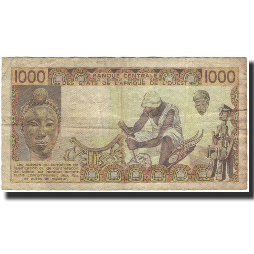 Banknote, West African States, 1000 Francs, 1981, KM:807Tb, F(12-15)